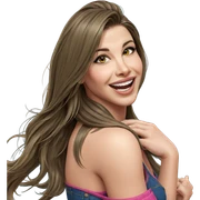 smiling girl with long hair sticker