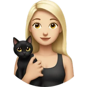 Girl and black cat sticker