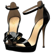 YSL TRIBUTE heels SANDAL black PATENT LEATHER sticker