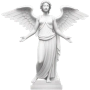 Full body White Greek goddess statue with wings sticker