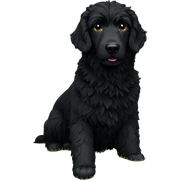 black dog on grass sticker