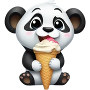 Panda eating ice cream sticker