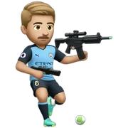 manchester city player shooting sticker