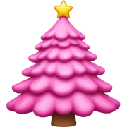 Pink Christmas tree sticker
