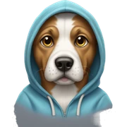 dog wearing hoodie sticker
