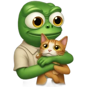 Pepe holding cat sticker
