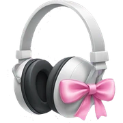 Headphones with pink bows sticker