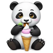 Panda eating ice cream sticker
