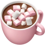 Light Pink mug of hot chocolate with marshmallows  sticker