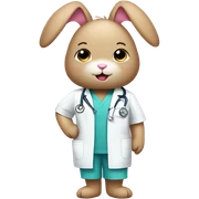 pink bunny wearing scrubs sticker