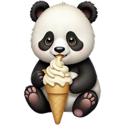 Panda eating ice cream sticker