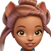 portrait of girl with ears sticker