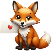Kawaii Fox with a sign sticker