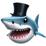 Shark with a top hat sticker