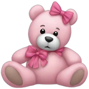 pink bow teddy bear solo sticker