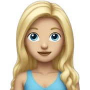 blue eyed blondie with long hair sticker