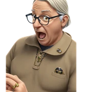 old man with glasses and jewelry sticker