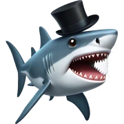 Shark with a top hat sticker