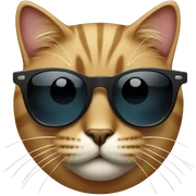 Cat with sunglasses sticker