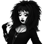 gothic girl in greyscale sticker