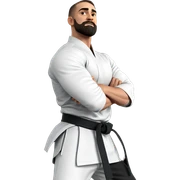 muscular martial artist portrait sticker