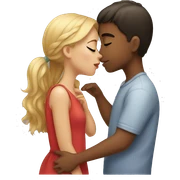 girl kissing boy  sticker