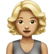A blonde girl wears a top sticker