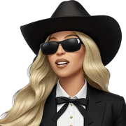 blonde girl in stylish hat sticker