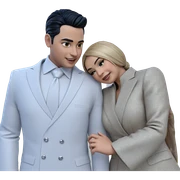 romantic couple in formal attire sticker