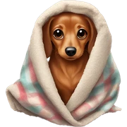 Spitz  dachshund in cozy blanket k sticker