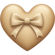 Beige heart with bow sticker