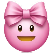 Smiley face with a pink bow sticker
