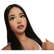 black haired girl portrait sticker