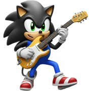 Sonic the hedgehog playing a guitar sticker