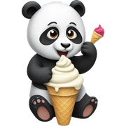 Panda eating ice cream sticker