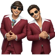 smiling boys in stylish attire sticker
