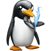 Penguin painting sticker