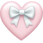 Pastel pink heart with white bow sticker