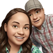 smiling boy in plaid shirt sticker