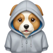 Dog wearing a hoodie sticker