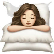 sleeping beauty brunette white girl with a silk pillow sticker