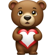 Bear holding a heart  sticker