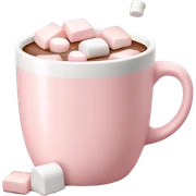 Light Pink mug of hot chocolate with marshmallows  sticker