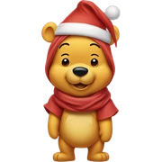 winnie the pooh with santa hat sticker