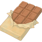 ghibli style chocolate bar with soft colors sticker