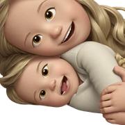 blonde siblings sharing a smile sticker