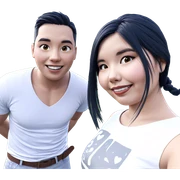 smiling couple outdoors together sticker