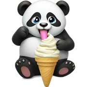 Panda eating ice cream sticker