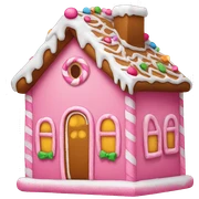 A pink gingerbread house sticker
