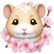 hamster cherryblossom body sticker